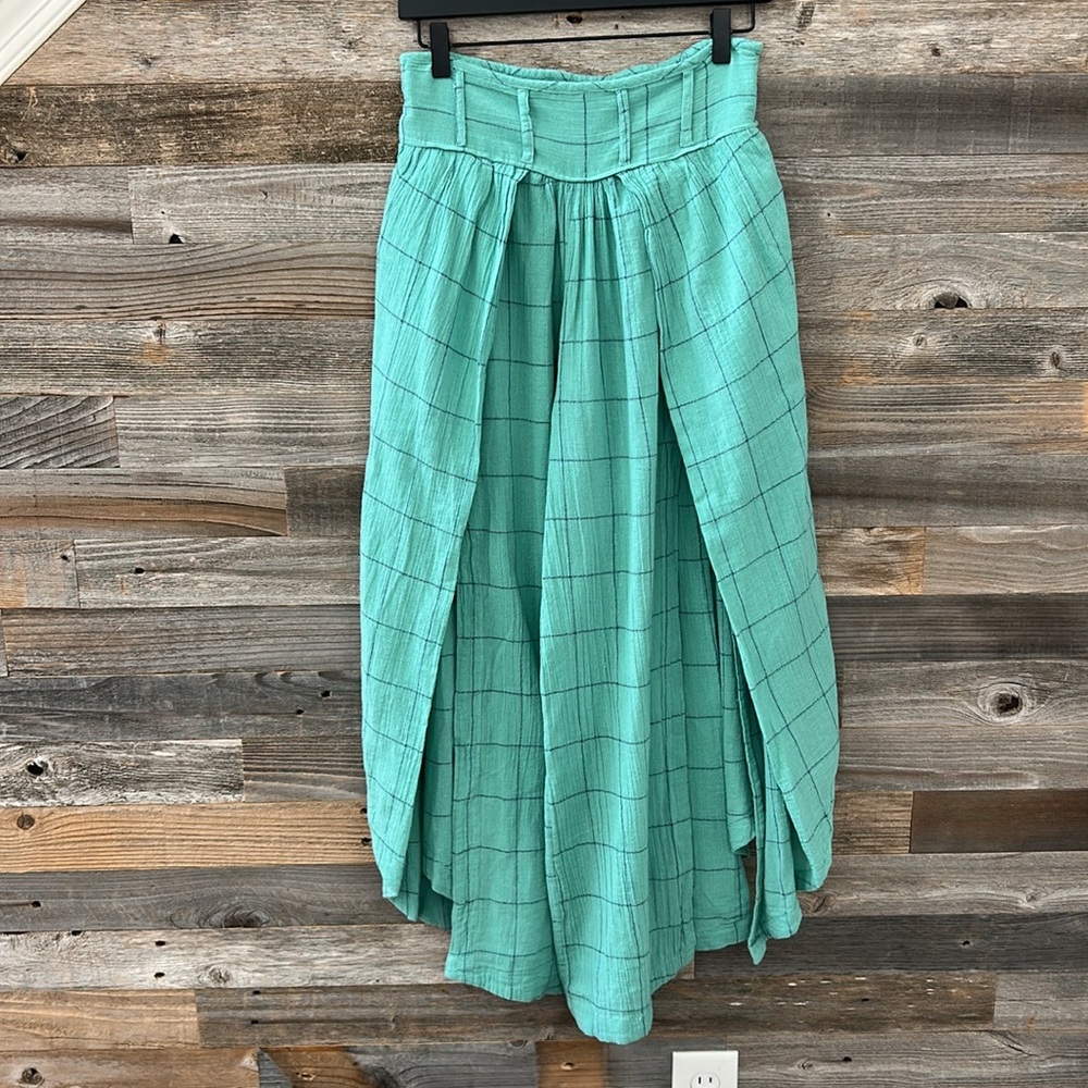 NWOT Free People Lunar Cove Wide Leg Pants in Blue Combo Size XS - Picture 2 of 12